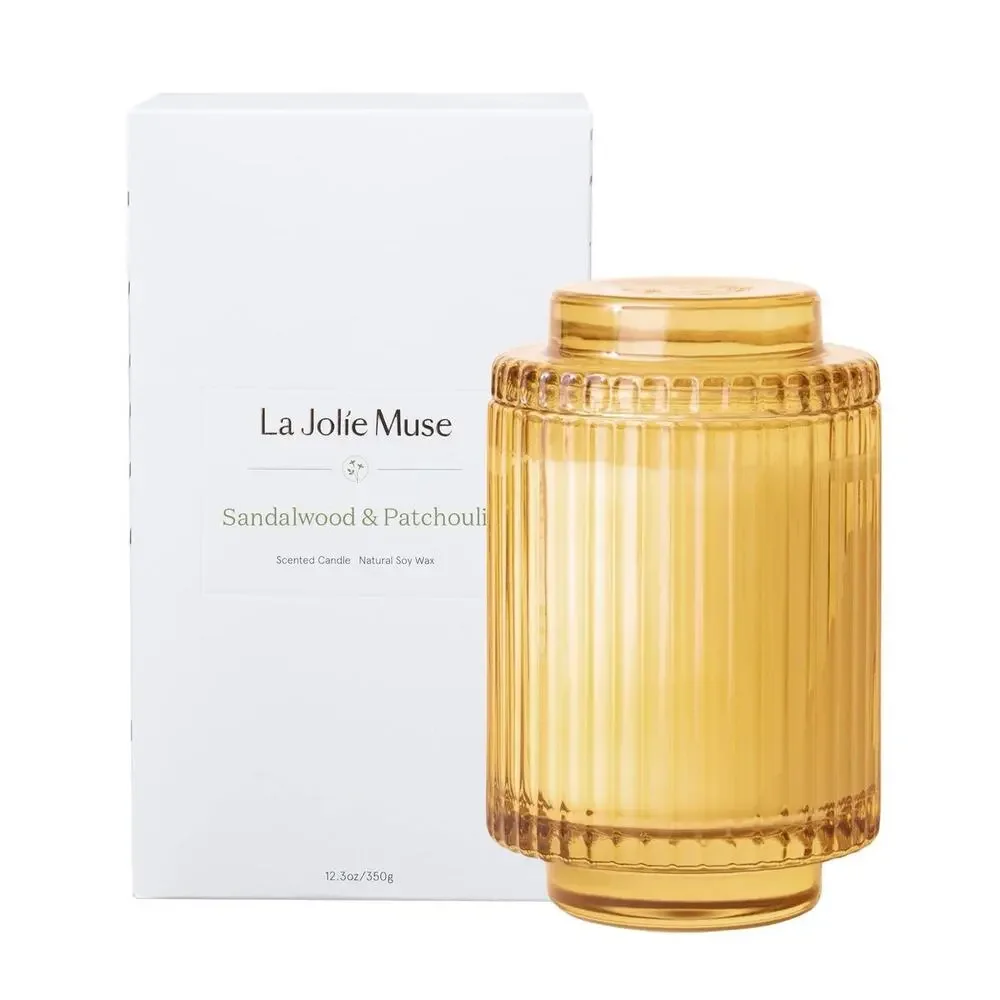 La Jolie Muse Sandalwood & Patchouli Candle Soy Wax Luxury Jar Candle 12.3‎ oz